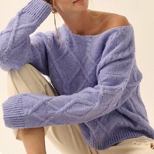 NWOT Promesa Fuzzy Periwinkle Sweater - Size Large